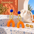 lesnvadoa™ Gallery Mobile Geometric Drop Earrings, Colorblock Resin Statement Jewelry for Women