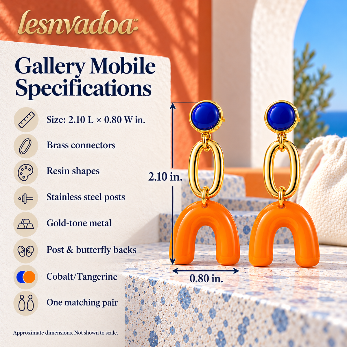 lesnvadoa™ Gallery Mobile Geometric Drop Earrings, Colorblock Resin Statement Jewelry for Women